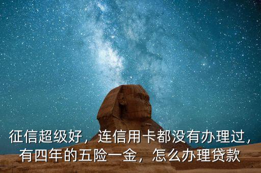 征信超級好，連信用卡都沒有辦理過，有四年的五險一金，怎么辦理貸款