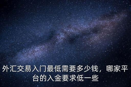 外匯交易入門最低需要多少錢，哪家平臺的入金要求低一些