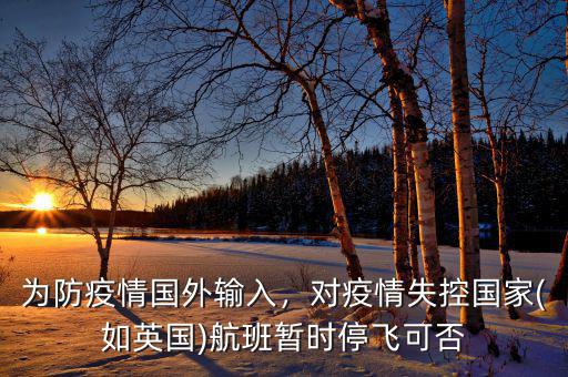 為防疫情國外輸入，對疫情失控國家(如英國)航班暫時停飛可否