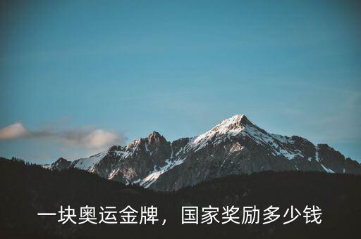 一塊奧運金牌，國家獎勵多少錢