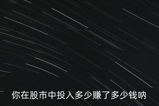 股民每年投入股市多少錢,你在股市中投入多少