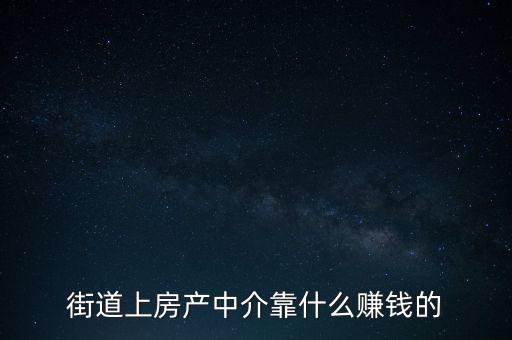 街道上房產(chǎn)中介靠什么賺錢的