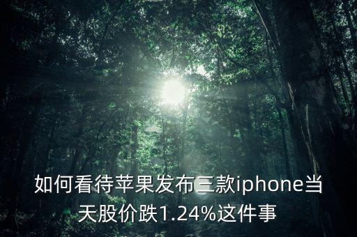 如何看待蘋果發(fā)布三款iphone當天股價跌1.24%這件事