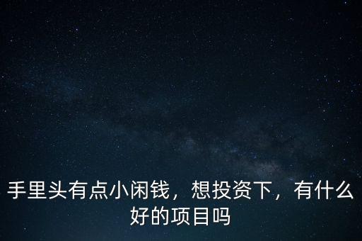 手里頭有點(diǎn)小閑錢，想投資下，有什么好的項(xiàng)目嗎