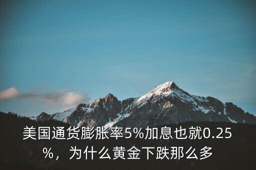 美國(guó)通貨膨脹率5%加息也就0.25%，為什么黃金下跌那么多