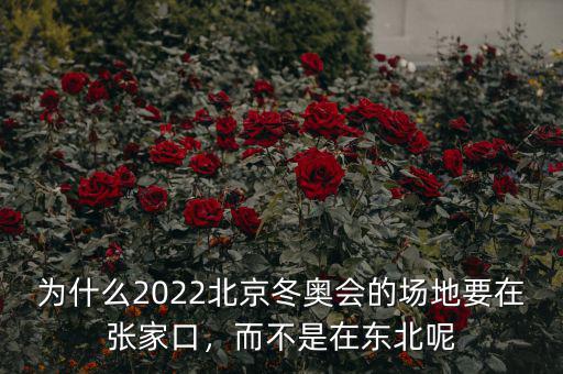 為什么2022北京冬奧會的場地要在張家口，而不是在東北呢