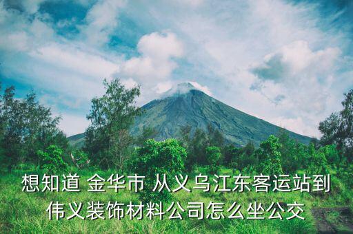 想知道 金華市 從義烏江東客運站到偉義裝飾材料公司怎么坐公交