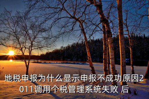 地稅申報為什么顯示申報不成功原因2011調用個稅管理系統(tǒng)失敗 后