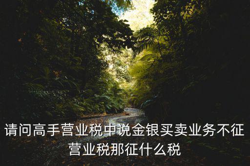 請(qǐng)問高手營業(yè)稅中說金銀買賣業(yè)務(wù)不征營業(yè)稅那征什么稅