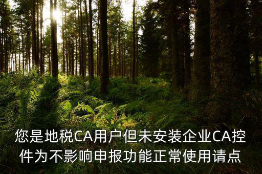 您是地稅CA用戶但未安裝企業(yè)CA控件為不影響申報(bào)功能正常使用請點(diǎn)