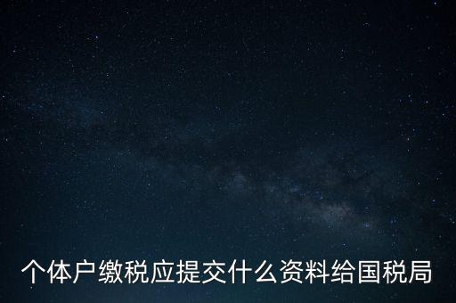 個(gè)體戶核稅什么材料，個(gè)體戶繳稅應(yīng)提交什么資料給國(guó)稅局