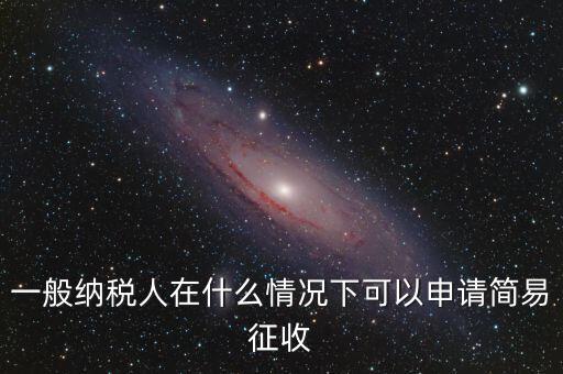 一般納稅人在什么情況下可以申請簡易征收