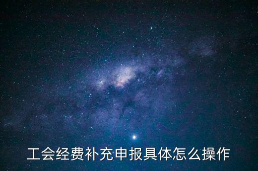 工會經(jīng)費補充申報具體怎么操作