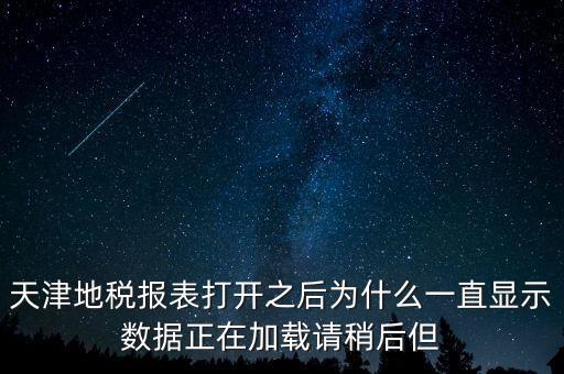 天津地稅報表打開之后為什么一直顯示數(shù)據(jù)正在加載請稍后但