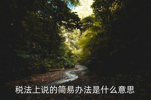 稅法上說的簡(jiǎn)易辦法是什么意思