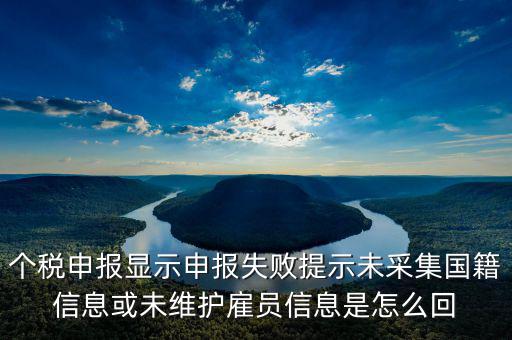 個(gè)稅申報(bào)顯示申報(bào)失敗提示未采集國(guó)籍信息或未維護(hù)雇員信息是怎么回