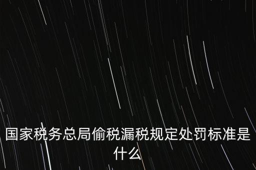 國家稅務(wù)總局偷稅漏稅規(guī)定處罰標準是什么