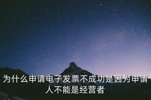 為什么申請(qǐng)電子發(fā)票不成功是因?yàn)樯暾?qǐng)人不能是經(jīng)營者