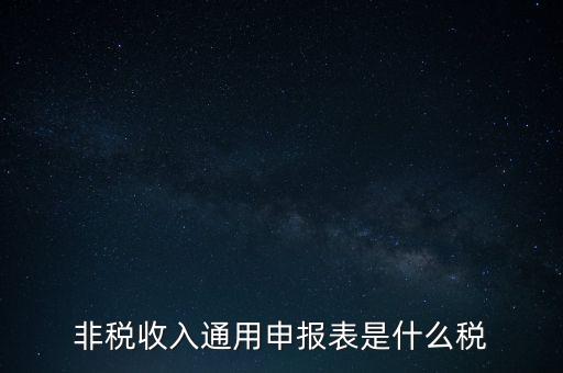 非稅收入通用申報(bào)表是什么稅