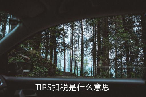 tips扣款什么意思，tips扣稅是什么意思