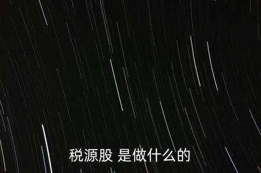 稅源管理二股什么意思，稅源股 是做什么的