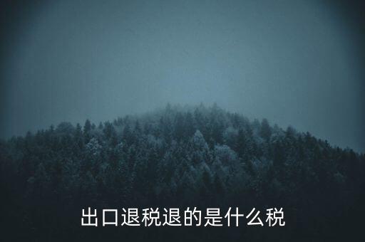 出口退稅退的是什么稅