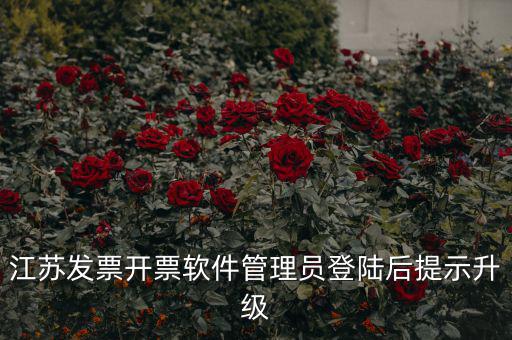 江蘇開票升級什么意思，江蘇發(fā)票開票軟件管理員登陸后提示升級