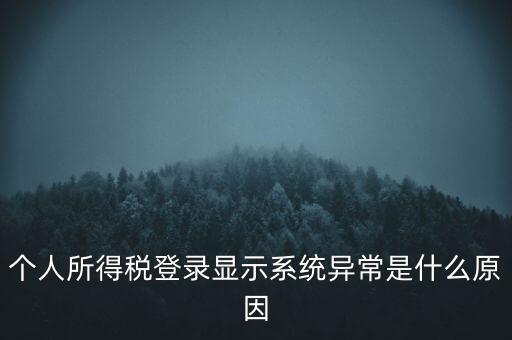 個(gè)人所得稅登錄顯示系統(tǒng)異常是什么原因