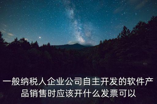 一般納稅人企業(yè)公司自主開發(fā)的軟件產品銷售時應該開什么發(fā)票可以