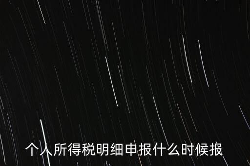 個人所得稅明細申報什么時候報