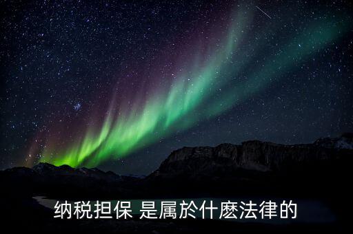 納稅擔(dān)保 是屬於什麼法律的