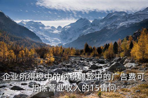 企業(yè)所得稅15什么意思，企業(yè)所得稅中的納稅調(diào)整中的廣告費可扣除營業(yè)收入的15請問