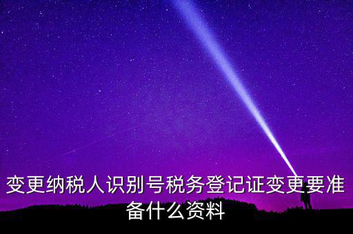 變更納稅人識別號稅務登記證變更要準備什么資料