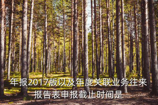 年報(bào)2017版以及年度關(guān)聯(lián)業(yè)務(wù)往來(lái)報(bào)告表申報(bào)截止時(shí)間是