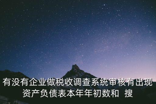 有沒有企業(yè)做稅收調(diào)查系統(tǒng)審核有出現(xiàn)資產(chǎn)負(fù)債表本年年初數(shù)和  搜