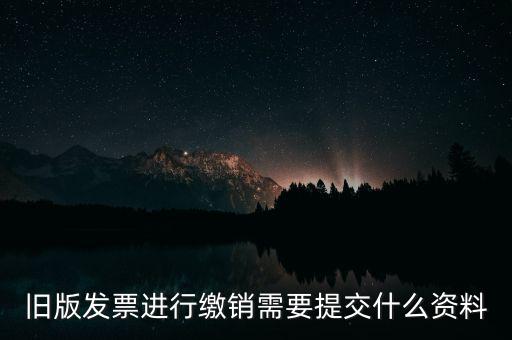 舊版發(fā)票進(jìn)行繳銷需要提交什么資料