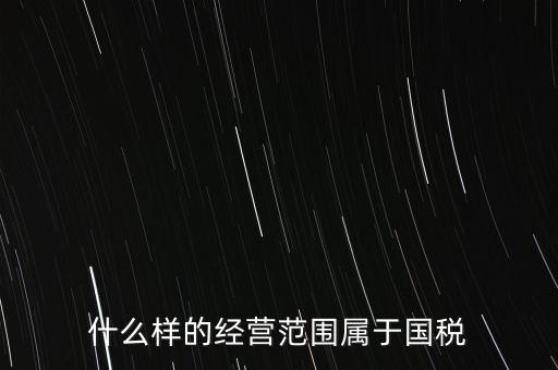 什么樣的經(jīng)營范圍屬于國稅