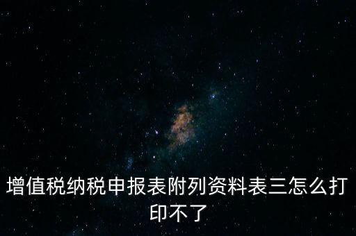 增值稅納稅申報(bào)表附列資料表三怎么打印不了