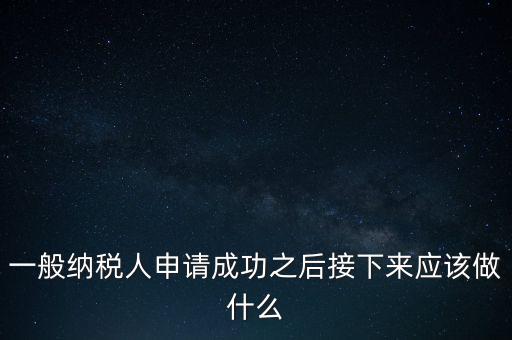 領取完一般納稅人批復后做什么，一般納稅人批后要做什么