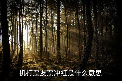 沖紅發(fā)票什么意思，單據沖紅是什么意思