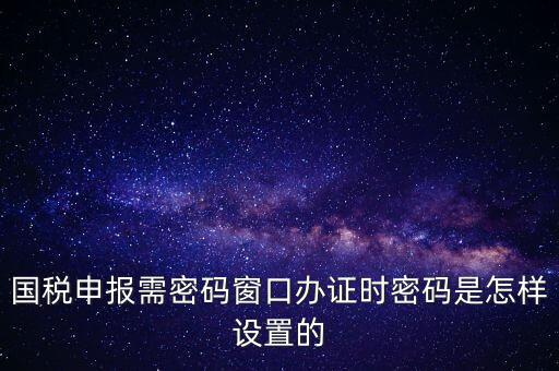 國稅申報(bào)需密碼窗口辦證時(shí)密碼是怎樣設(shè)置的