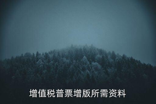 增值稅普票增版所需資料