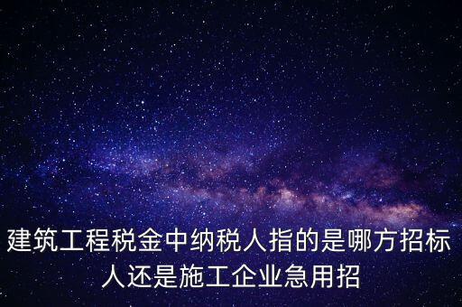 建筑工程稅金中納稅人指的是哪方招標(biāo)人還是施工企業(yè)急用招