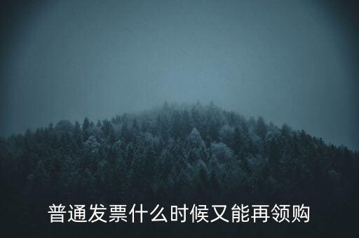 普通發(fā)票什么時候又能再領(lǐng)購