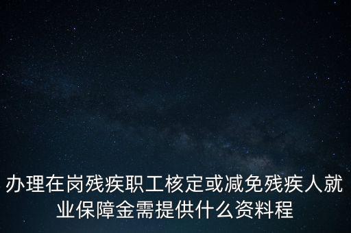 核定殘保金需要什么，辦理在崗殘疾職工核定或減免殘疾人就業(yè)保障金需提供什么資料程