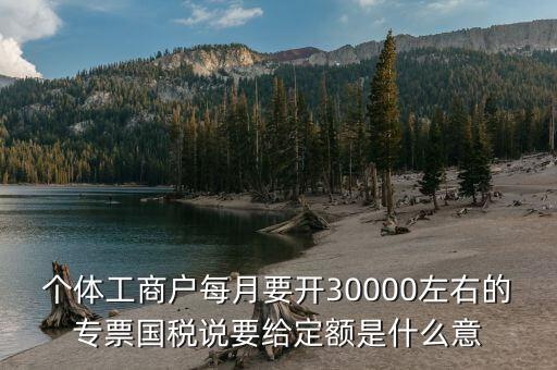 個體工商戶每月要開30000左右的專票國稅說要給定額是什么意