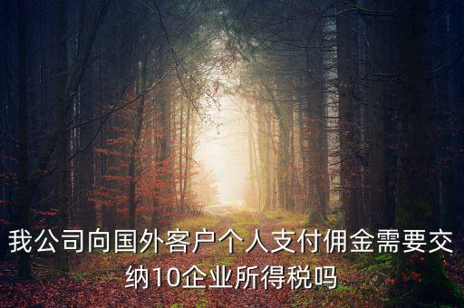 我公司向國外客戶個人支付傭金需要交納10企業(yè)所得稅嗎