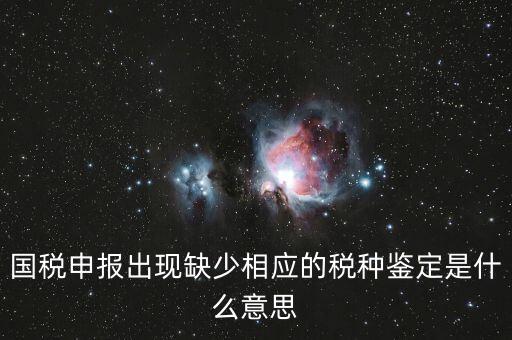 國稅申報出現(xiàn)缺少相應的稅種鑒定是什么意思