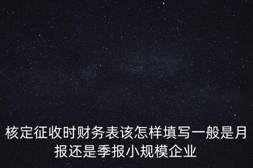 核定征收時財務表該怎樣填寫一般是月報還是季報小規(guī)模企業(yè)