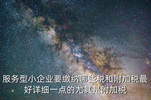 服務型小企業(yè)要繳納哪些稅和附加稅最好詳細一點的尤其是附加稅